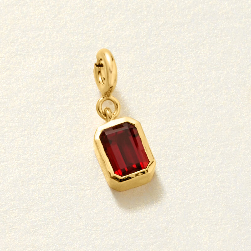 Emerald-Cut Birthstone Charm in 18kt Gold Over Sterling image number 6
