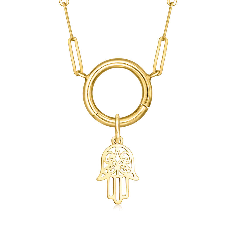Italian 14kt Yellow Gold Hamsa Charm image number 2