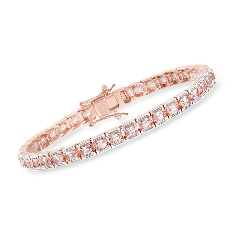 5.25 ct. t.w. Morganite Tennis Bracelet in 18kt Rose Gold Over Sterling image number 0