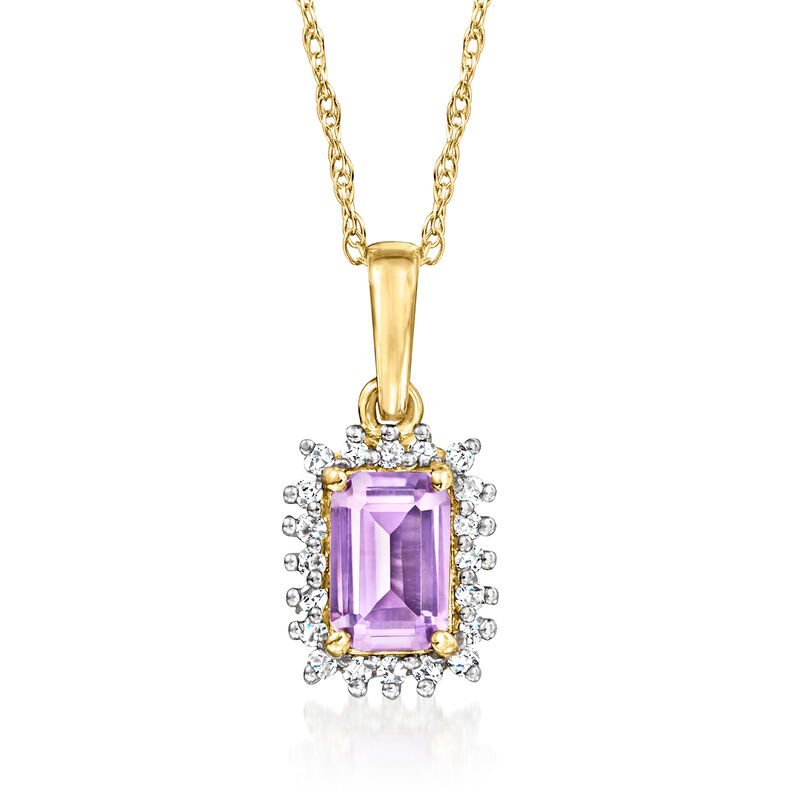 .50 Carat Amethyst Pendant Necklace with .10 ct. t.w. Diamonds in 14kt Yellow Gold image number 0