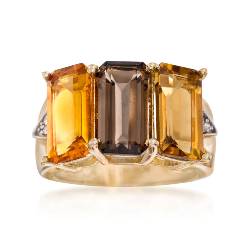 7.90 ct. t.w. Multi-Stone Ring with White Topaz Accents in 14kt Gold Over Sterling. Size 7 image number 0