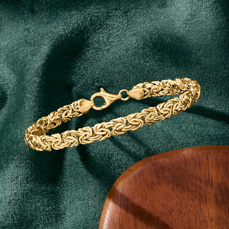 10kt Yellow Gold Byzantine Bracelet image number 2