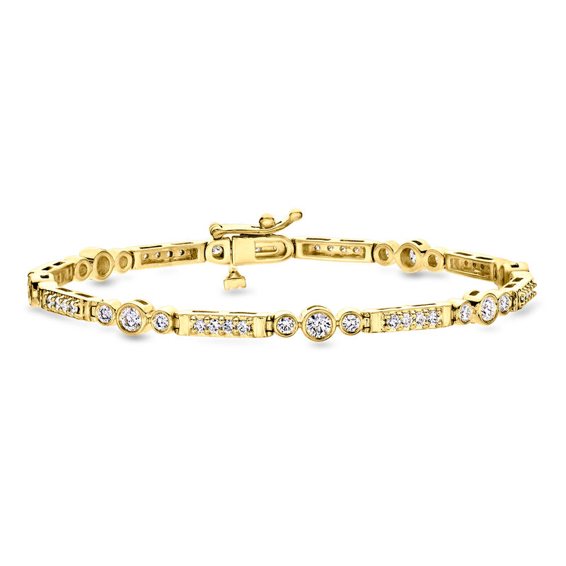 2.00 ct. t.w. Bezel-Set Lab-Grown Diamond Bar Bracelet in 18kt Gold Over Sterling image number 0
