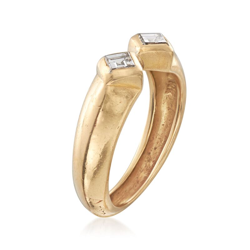 C. 1990 Vintage Tiffany Jewelry .40 ct. t.w. Square-Cut Diamond Ring in 18kt Yellow Gold. Size 4.75 image number 2