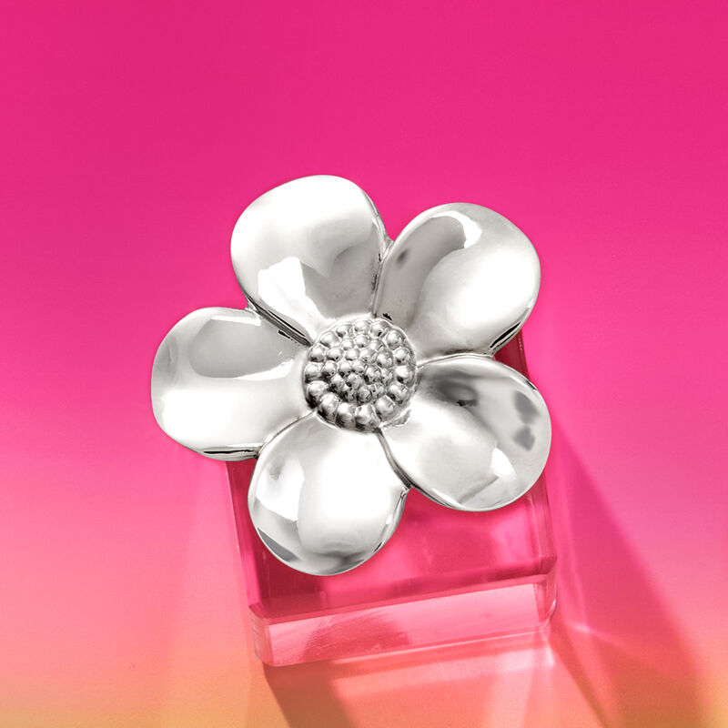 Italian Sterling Silver Flower Ring image number 3