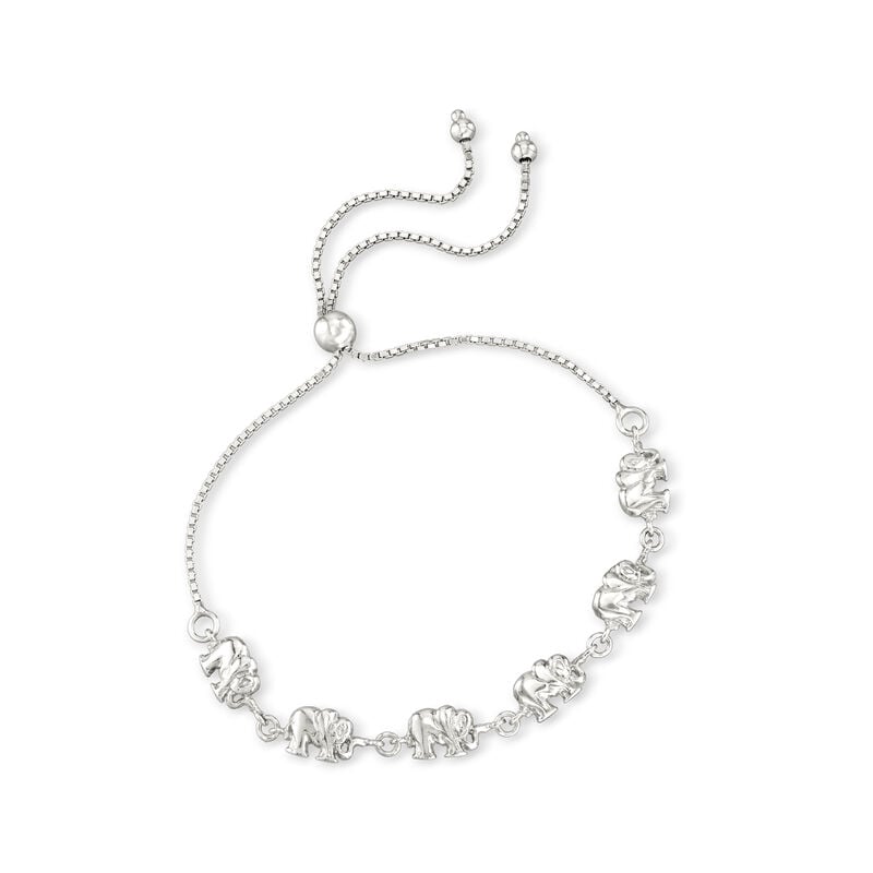 Sterling Silver Elephant Bolo Bracelet image number 2