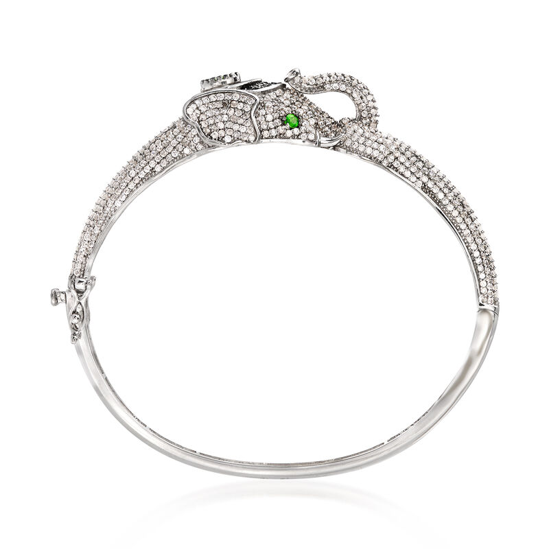7.55 ct. t.w. Multi-Stone Elephant Bangle Bracelet in Sterling Silver image number 3