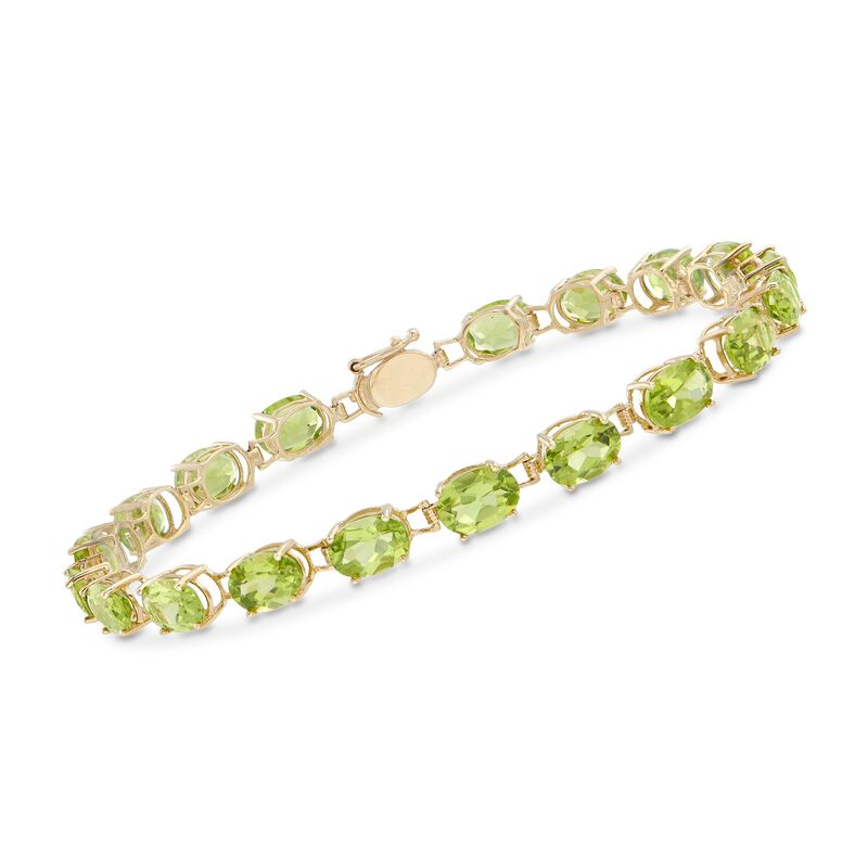 15.00 ct. t.w. Oval Peridot Bracelet in 14kt Yellow Gold image number 0