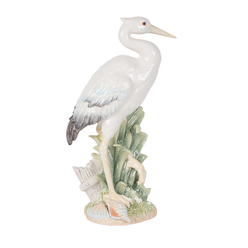 Fitz and Floyd &quot;Newport Home&quot; Tall Egret Facing Forward Figurine image number 0