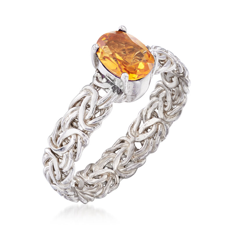 .80 Carat Citrine Byzantine Ring in Sterling Silver image number 2