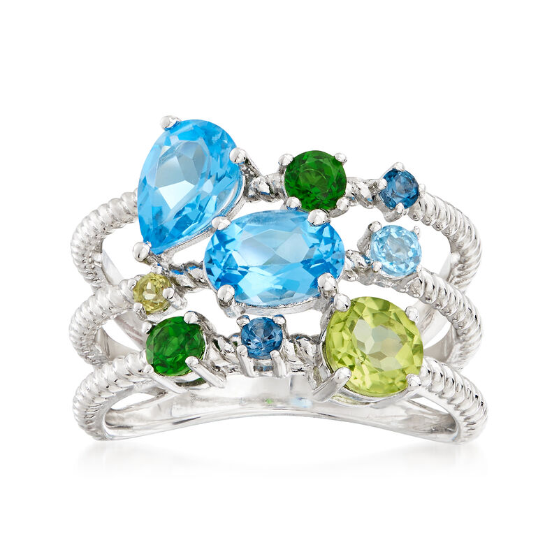 2.10 ct. t.w. Multi-Gemstone Ring in Sterling Silver image number 0