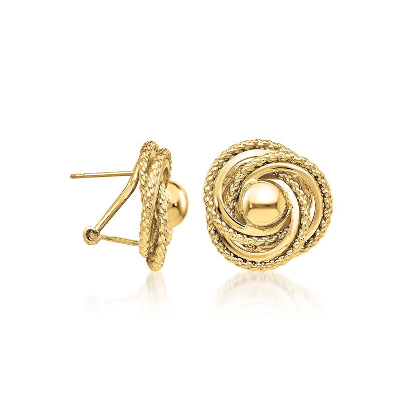 14kt Yellow Gold Twisted Circle Earrings image number 1