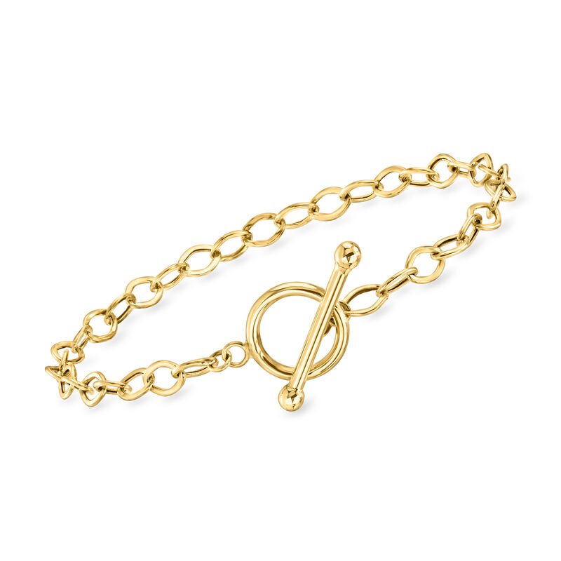 10kt Yellow Gold Cable-Link Toggle Bracelet image number 0