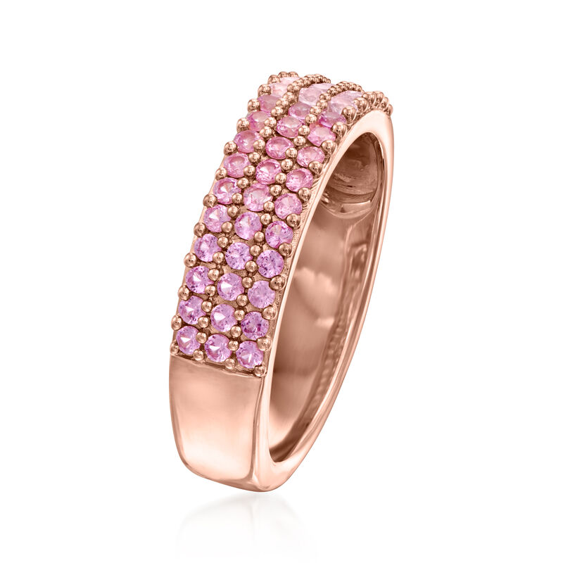 .90 ct. t.w. Pink Sapphire Ombre Ring in 18kt Rose Gold Over Sterling image number 2