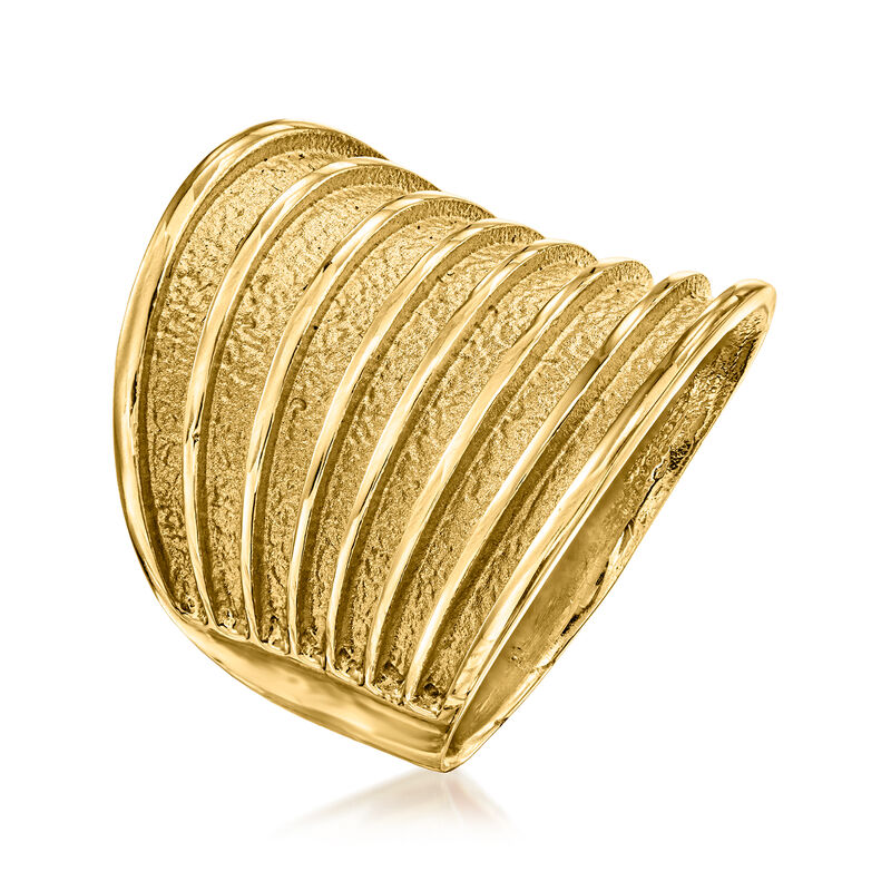 Italian 18kt Gold Over Sterling Striped Ring image number 2