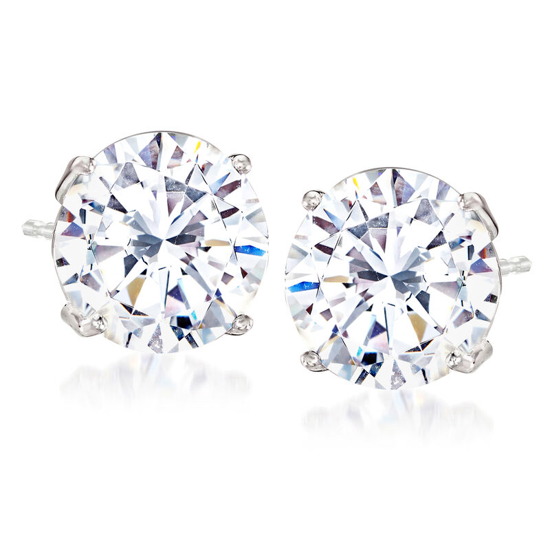 8.00 ct. t.w. CZ Stud Earrings in 14kt White Gold image number 0