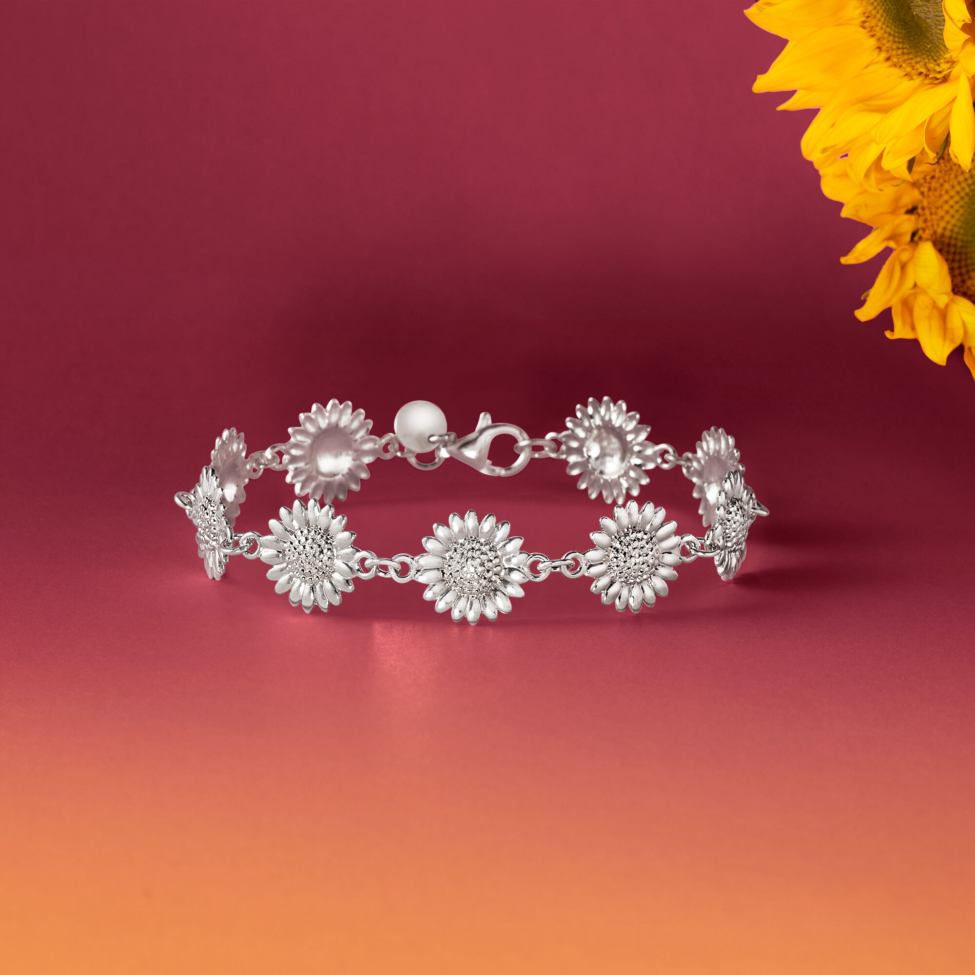 Sterling silver sunflower bracelet online