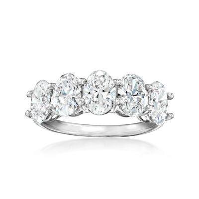 3.00 ct. t.w. Oval Lab-Grown Diamond Five-Stone Ring in 14kt White Gold