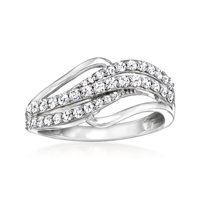 .50 ct. t.w. Lab-Grown Diamond Wave Ring in Sterling Silver