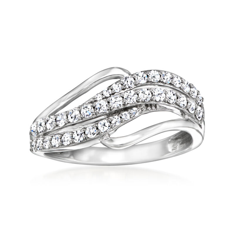 .50 ct. t.w. Lab-Grown Diamond Wave Ring in Sterling Silver image number 0