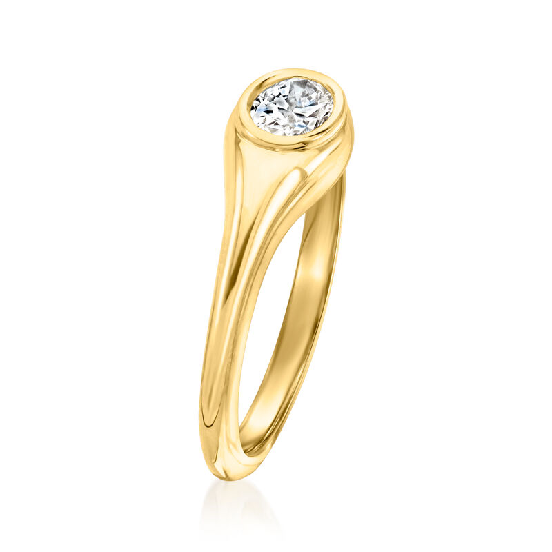 .50 Carat Oval Lab-Grown Diamond Flush-Set Ring in 18kt Gold Over Sterling Silver image number 2