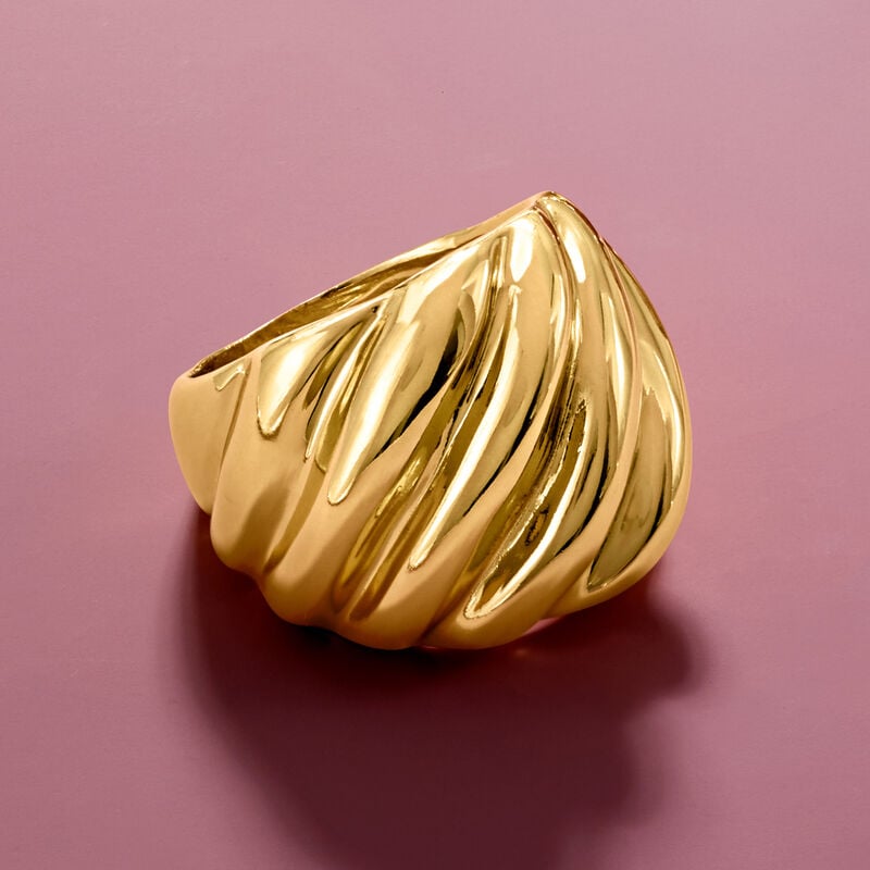 Italian 14kt Yellow Gold-Plated Shrimp Ring image number 3