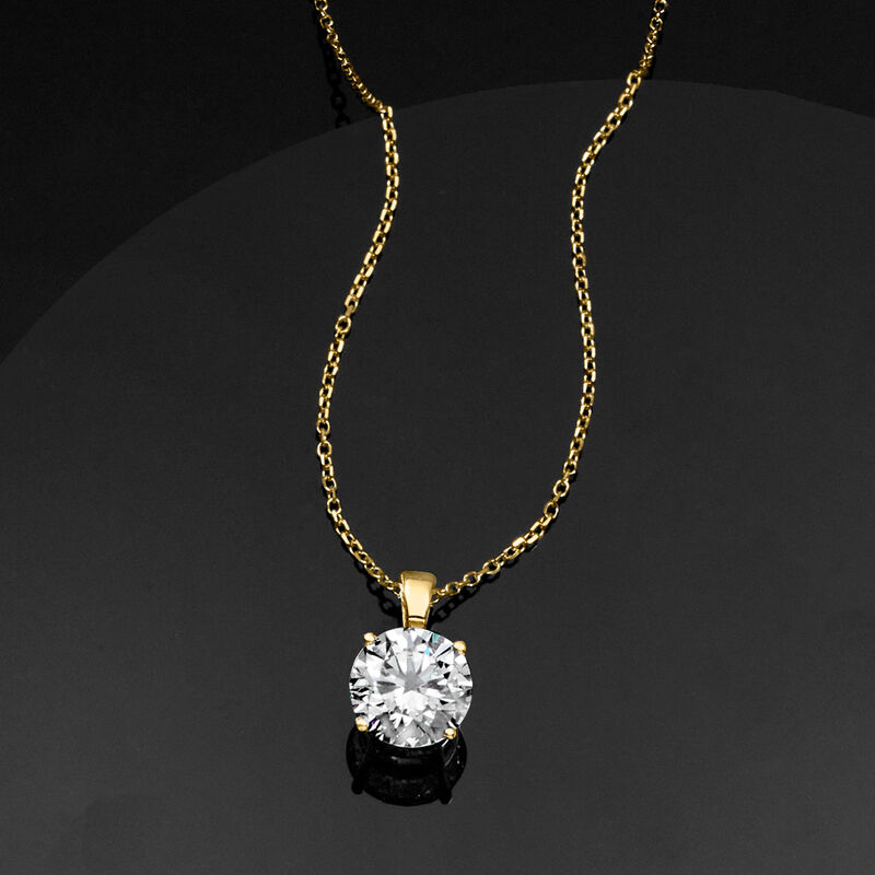 2.00 Carat Lab-Grown Diamond Solitaire Necklace in 14kt Yellow Gold image number 3