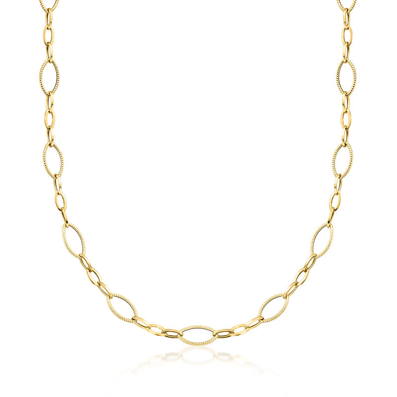 Italian 18kt Yellow Gold Oval-Link Necklace. 18&quot; image number 1