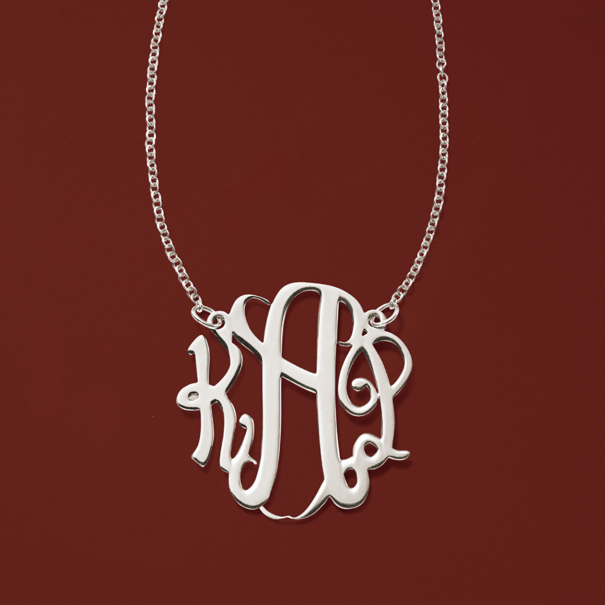 Sterling Silver Personalized Monogram Necklace
