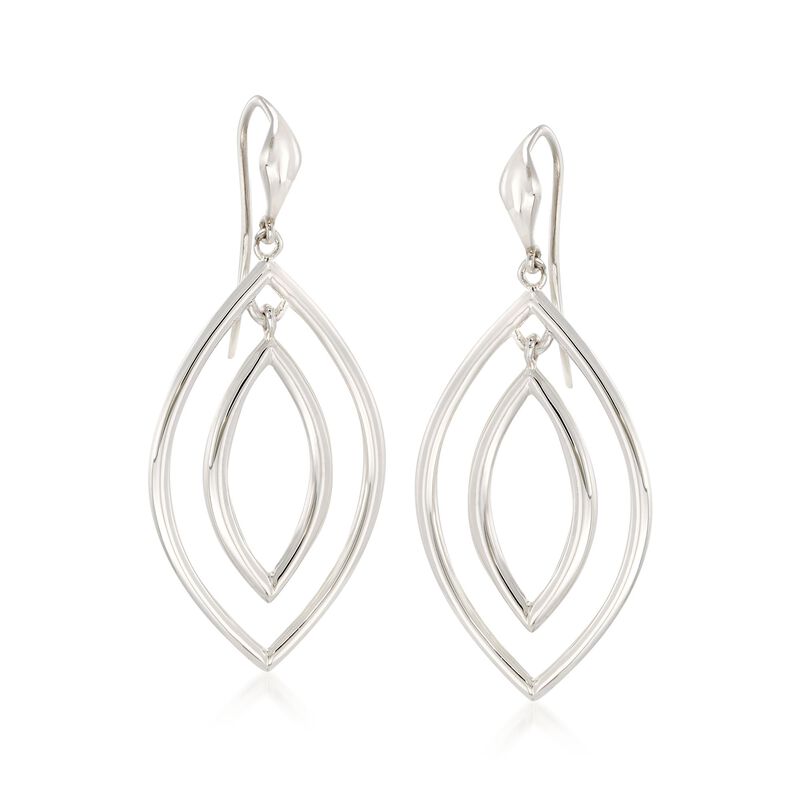 Zina Sterling Silver &quot;Contemporary&quot; Double Teardrop Earrings  image number 0