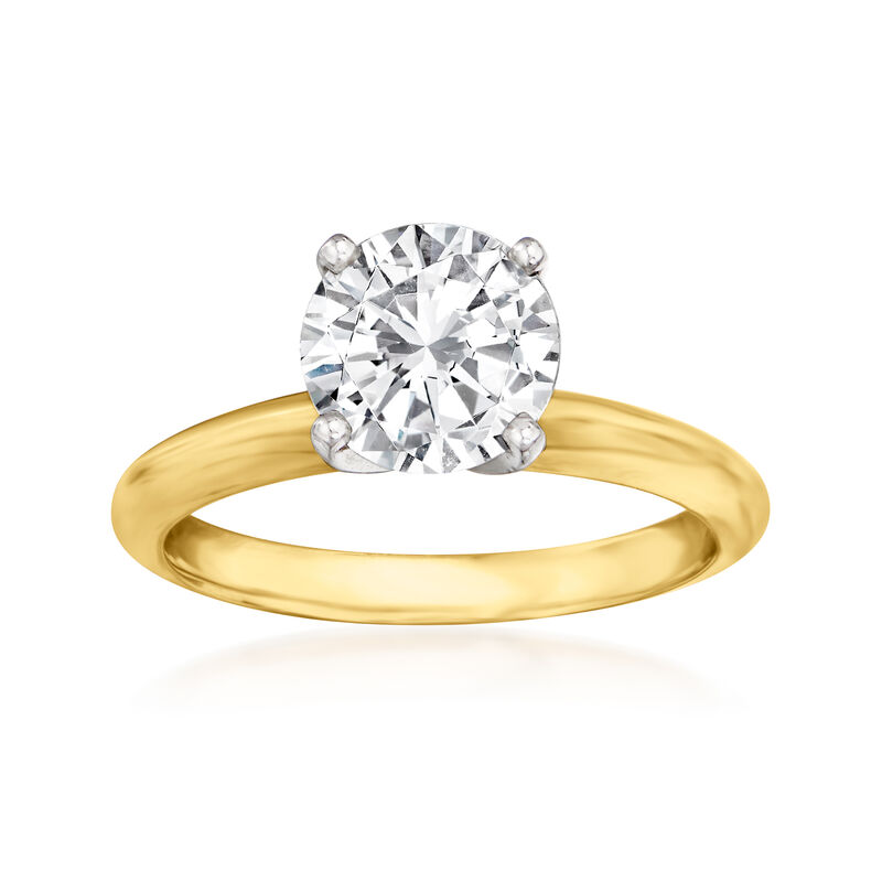 1.81 Carat Certified Diamond Solitaire Engagement Ring in 14kt Yellow Gold image number 0