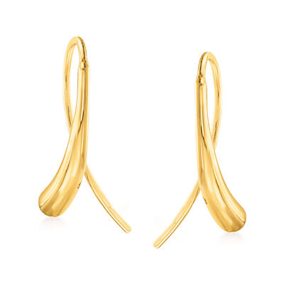 14kt Yellow Gold Elongated Teardrop Earrings