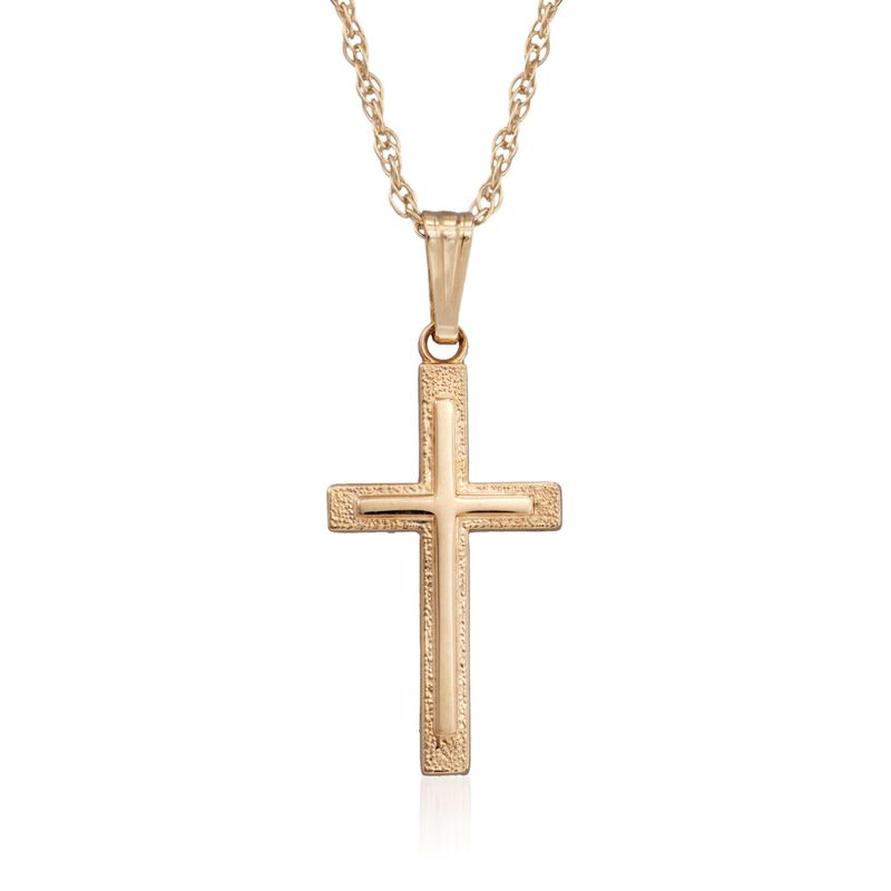 14kt Yellow Gold Cross Pendant Necklace  image number 0