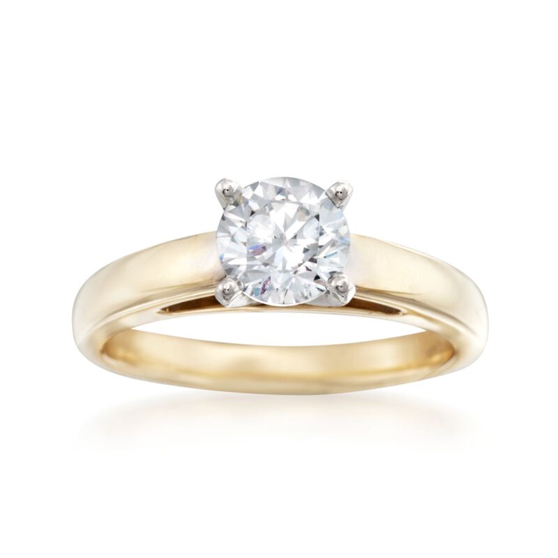 14kt Yellow Gold Solitaire Cathedral Engagement Ring Setting. Size 6.5 image number 0