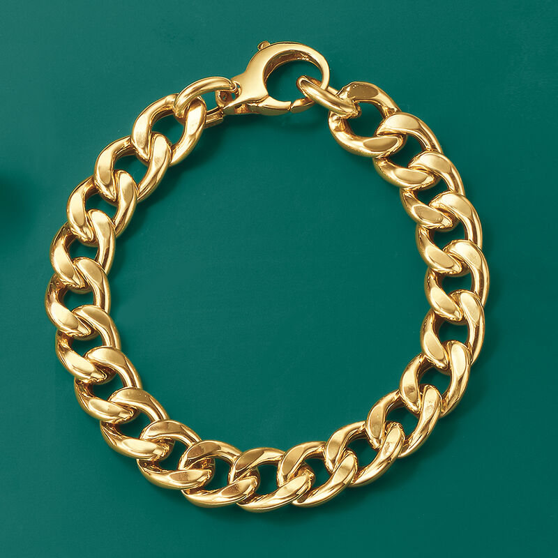 Italian 14kt Yellow Gold Curb-Link Bracelet image number 3