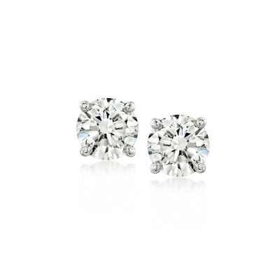 C. 1990 Vintage 1.80 ct. t.w. Diamond Stud Earrings in Platinum
