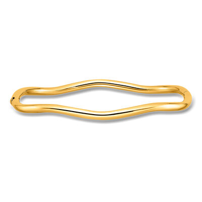 Italian 14kt Yellow Gold Wavy Bangle Bracelet