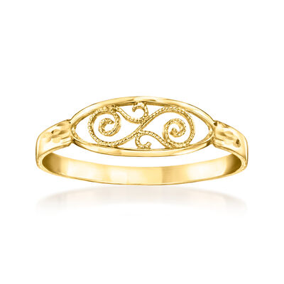 Italian 14kt Yellow Gold Oval Filigree Ring