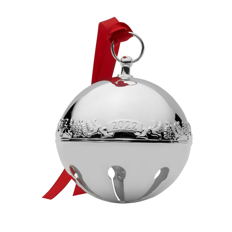 Wallace 2022 Annual Silver Plate Sleigh Bell Ornament - 52nd Edition image number 4