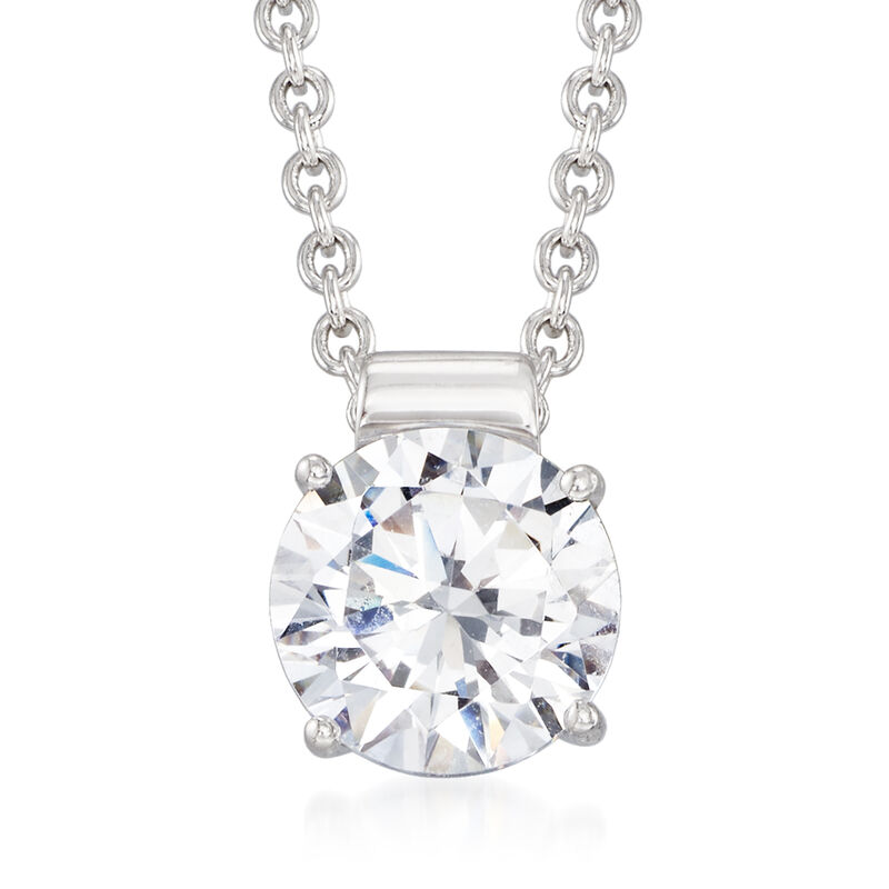 1.25 Carat CZ Solitaire Necklace in Sterling Silver image number 0