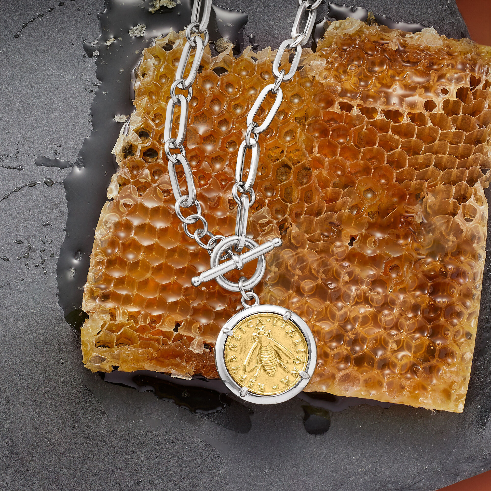 Italian Sterling Silver and 18kt Gold Over Sterling Replica