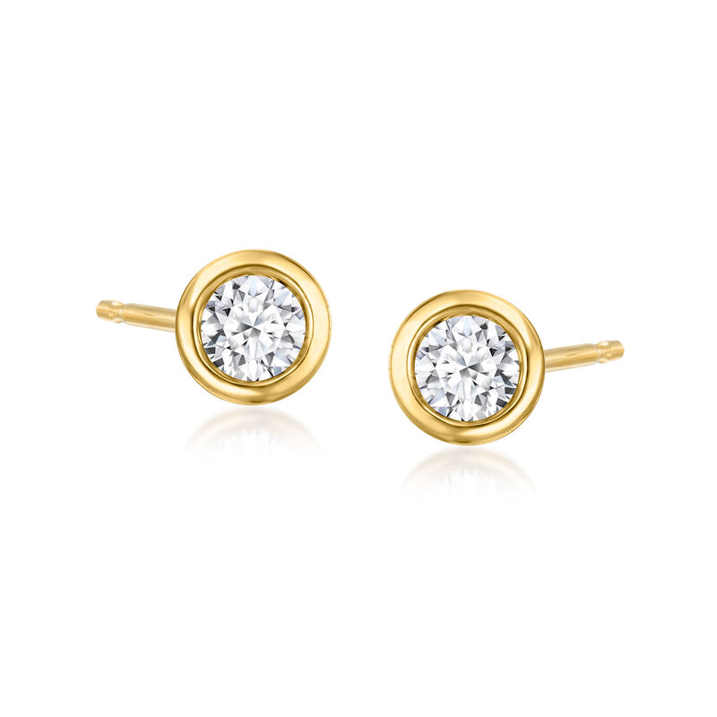.20 ct. t.w. Bezel-Set Lab-Grown Diamond Stud Earrings in 18kt Gold Over Sterling  image number 0