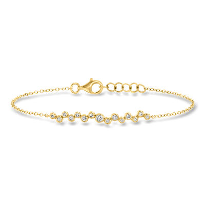.25 ct. t.w. Scattered Lab-Grown Diamond Bracelet in 18kt Gold Over Sterling
