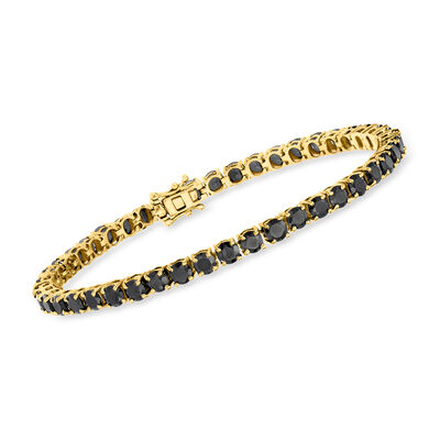 12.00 ct. t.w. Black Spinel Tennis Bracelet in 18kt Gold Over Sterling