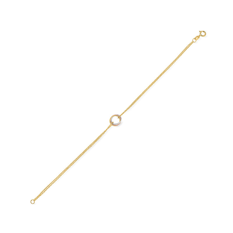Italian 14kt Tri-Colored Gold Rolling Circle Bracelet. 7.5&quot; image number 2