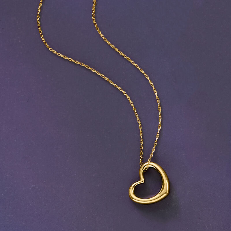 Italian 14kt Yellow Gold Heart Pendant Necklace image number 4