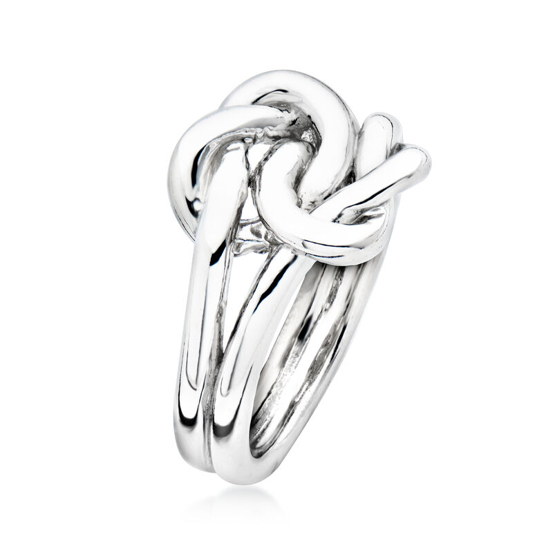 Italian Sterling Silver Double Love Knot Ring image number 2