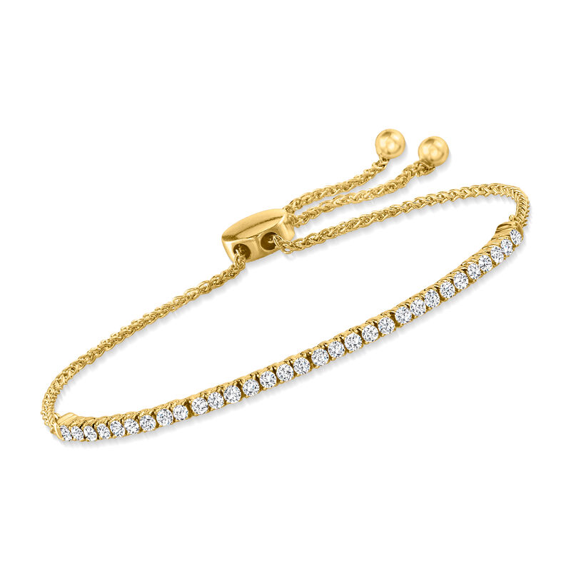 1.00 ct. t.w. Diamond Bolo Bracelet in 14kt Yellow Gold image number 0