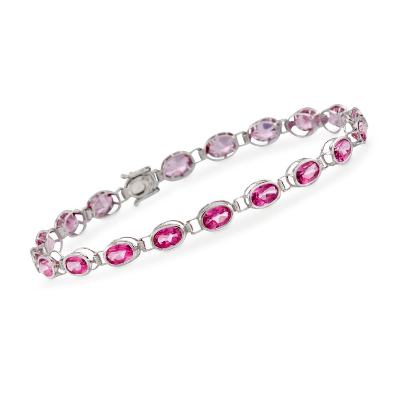 7.50 ct. t.w. Pink Topaz Bracelet in 14kt White Gold image number 0