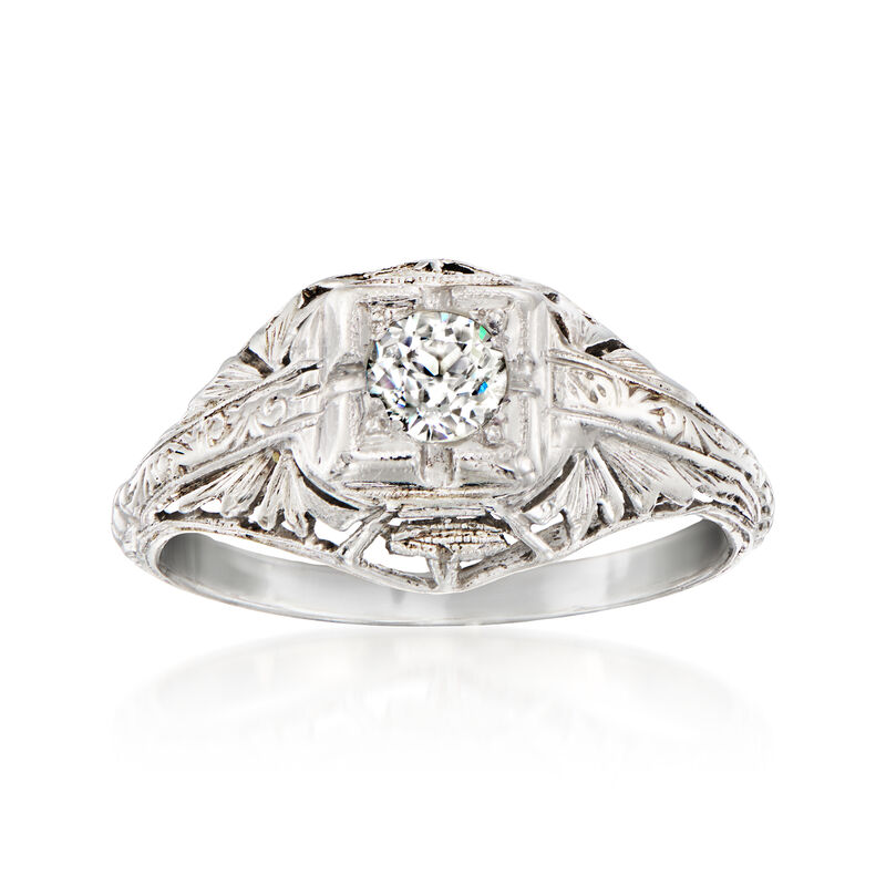C. 1950 Vintage .25 Carat Diamond Ring in Platinum. Size 5.75 image number 0